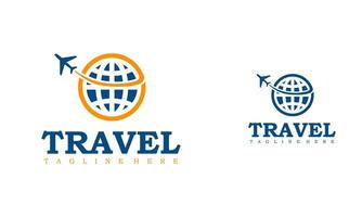 agentschap reizen bedrijf logo ontwerpen concept sjabloon. vlak reizen logo vervoer logistiek levering. vector