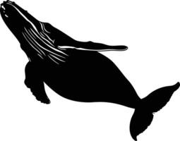 ai gegenereerd silhouet walvis zwart kleur enkel en alleen vol lichaam vector