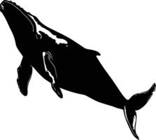 ai gegenereerd silhouet walvis zwart kleur enkel en alleen vol lichaam vector