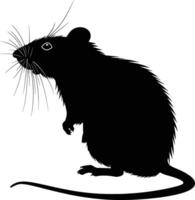 ai gegenereerd silhouet Rat zwart kleur enkel en alleen vol lichaam vector