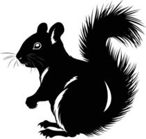 ai gegenereerd silhouet eekhoorn zwart kleur enkel en alleen vector