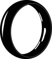ai gegenereerd silhouet de bruiloft ring zwart kleur enkel en alleen vector