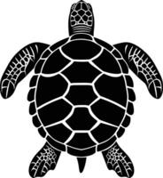 ai gegenereerd silhouet schildpad vol lichaam zwart kleur enkel en alleen vector