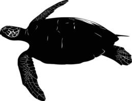 ai gegenereerd silhouet schildpad vol lichaam zwart kleur enkel en alleen vector