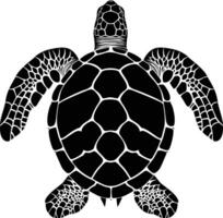 ai gegenereerd silhouet schildpad vol lichaam zwart kleur enkel en alleen vector