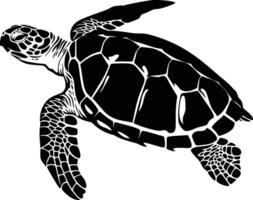 ai gegenereerd silhouet schildpad vol lichaam zwart kleur enkel en alleen vector