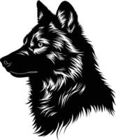 ai gegenereerd silhouet wolf zwart kleur enkel en alleen vector