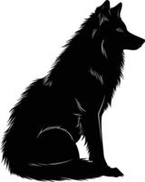 ai gegenereerd silhouet wolf zwart kleur enkel en alleen vector