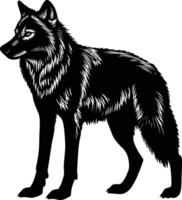 ai gegenereerd silhouet wolf zwart kleur enkel en alleen vector