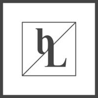 alfabet initialen logo bl, pond, b en l vector