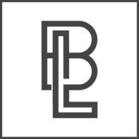 alfabet initialen logo bl, pond, b en l vector