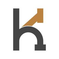 alfabet initialen logo hk, kh, k en h vector