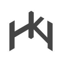 alfabet initialen logo hk, kh, k en h vector