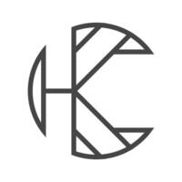 alfabet initialen logo hk, kh, k en h vector