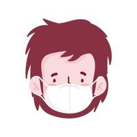 man cartoon met masker en rood haar vector design