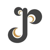 eerste jp brief logo met creatief modern bedrijf typografie vector sjabloon. creatief abstract brief pj logo ontwerp.