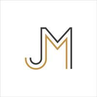 eerste brief jm logo of mj logo vector ontwerp sjabloon