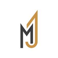 eerste brief jm logo of mj logo vector ontwerp sjabloon