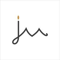 eerste brief jm logo of mj logo vector ontwerp sjabloon