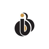 eerste brief ib logo of bi logo vector ontwerp sjabloon