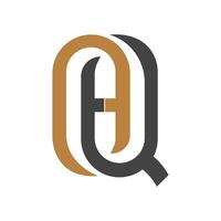 qh, hq, q en h abstract eerste monogram brief alfabet logo ontwerp vector