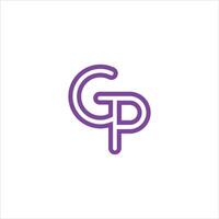 eerste brief gp of pag logo vector ontwerp