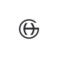 eerste brief gh of hg logo vector Sjablonen