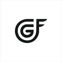 eerste brief fg logo of vriendin logo vector ontwerp sjabloon