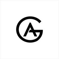 eerste brief ag of ga logo ontwerp sjabloon vector