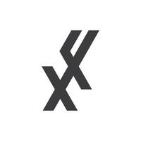 eerste brief fx logo of xf logo vector ontwerp sjabloon