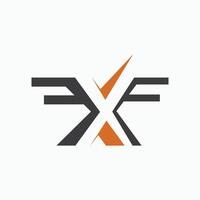 eerste brief fx logo of xf logo vector ontwerp sjabloon
