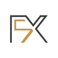 eerste brief fx logo of xf logo vector ontwerp sjabloon