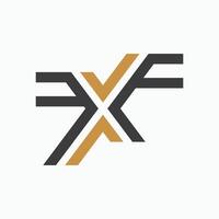 eerste brief fx logo of xf logo vector ontwerp sjabloon