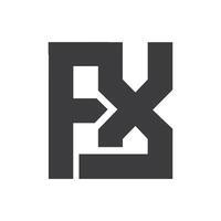 eerste brief fx logo of xf logo vector ontwerp sjabloon