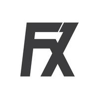 eerste brief fx logo of xf logo vector ontwerp sjabloon