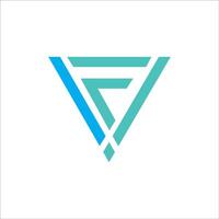 eerste brief fv logo of vf logo vector ontwerp sjabloon