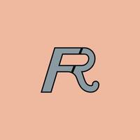 eerste brief vanaf of rf logo vector ontwerpen