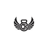 ck geschiktheid Sportschool en vleugel eerste concept met hoog kwaliteit logo ontwerp vector