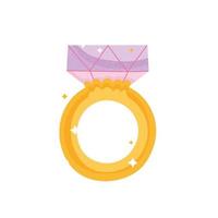 prinses verhaal ring met diamant cartoon geïsoleerd ontwerp vector