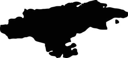 Cantabrië Spanje silhouet kaart vector