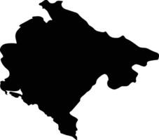 Montenegro silhouet kaart vector
