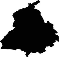 Punjab Indië silhouet kaart vector