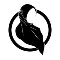 silhouet van vrouw in hijaab, geschikt voor logo vector