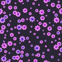 abstract Purper bloemen patroon geschilderd Aan donker Purper herhalen. omhulsel en allemaal prints vector