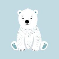 schattig polair beer illustratie voor kinderen. winter dieren clip art vector