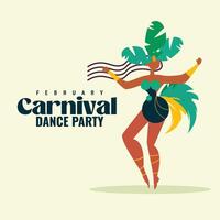 braziliaans carnaval partij sociaal media post illustratie ontwerp sjabloon vector