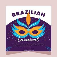 braziliaans carnaval sociaal media post illustratie vector