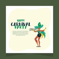 carnaval partij sociaal media post illustratie ontwerp sjabloon vector