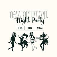 braziliaans carnaval nacht partij sociaal media post illustratie vector