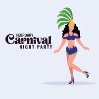 braziliaans carnaval nacht partij sociaal media post illustratie vector